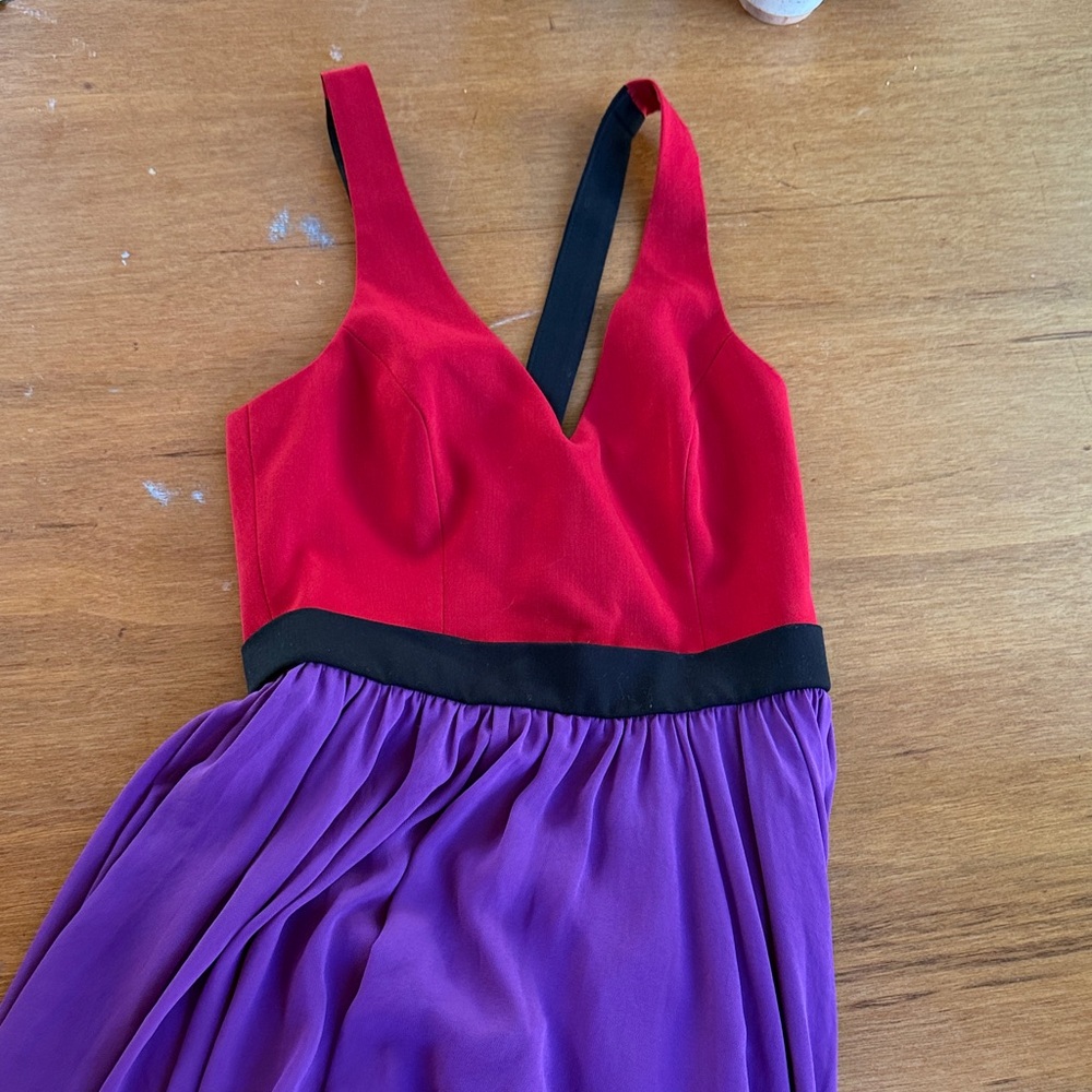 Black Halo Vibrant Red and Purple Formal Dress